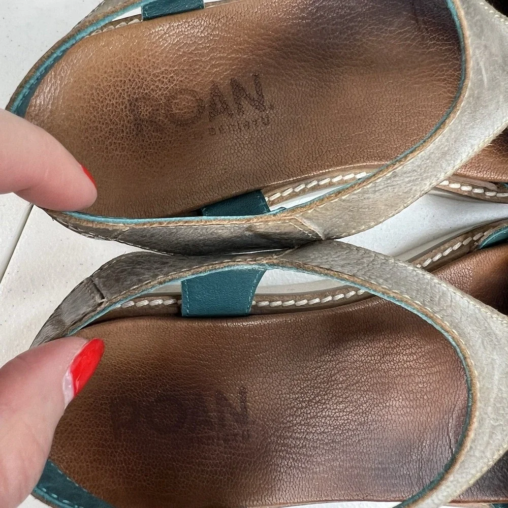 Roan By Bed Stu Women's Size 7.5 Martina Leather Sandals in Alkaline Epica Gray